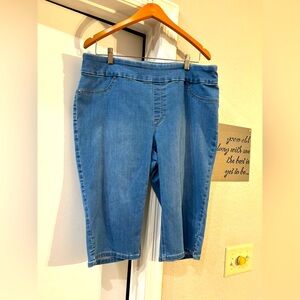 Chico’s Denim Perfect Stretch Soft Jeggings Size 2.5 so comfy. Pull On Capris